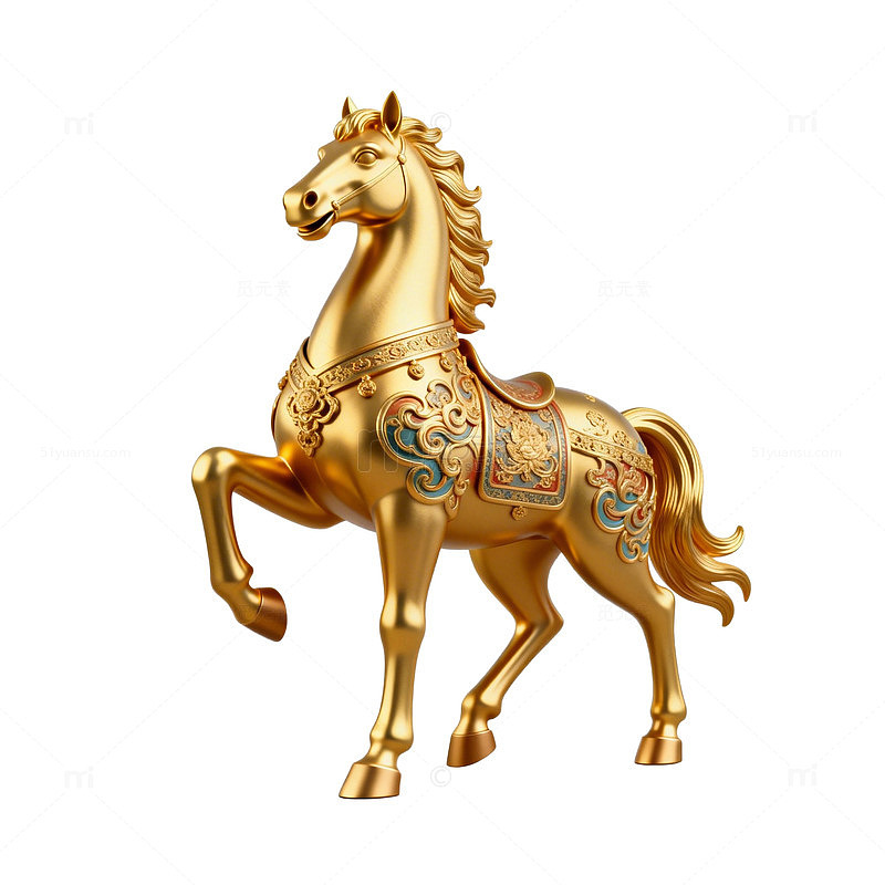 金色骏马雕塑精美艺术品