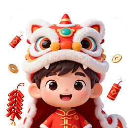 新年喜庆卡通人物插画