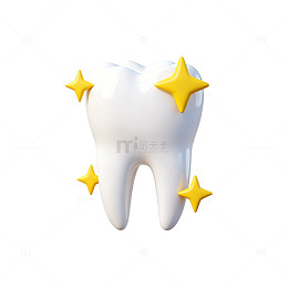 星光闪耀洁白牙齿插画