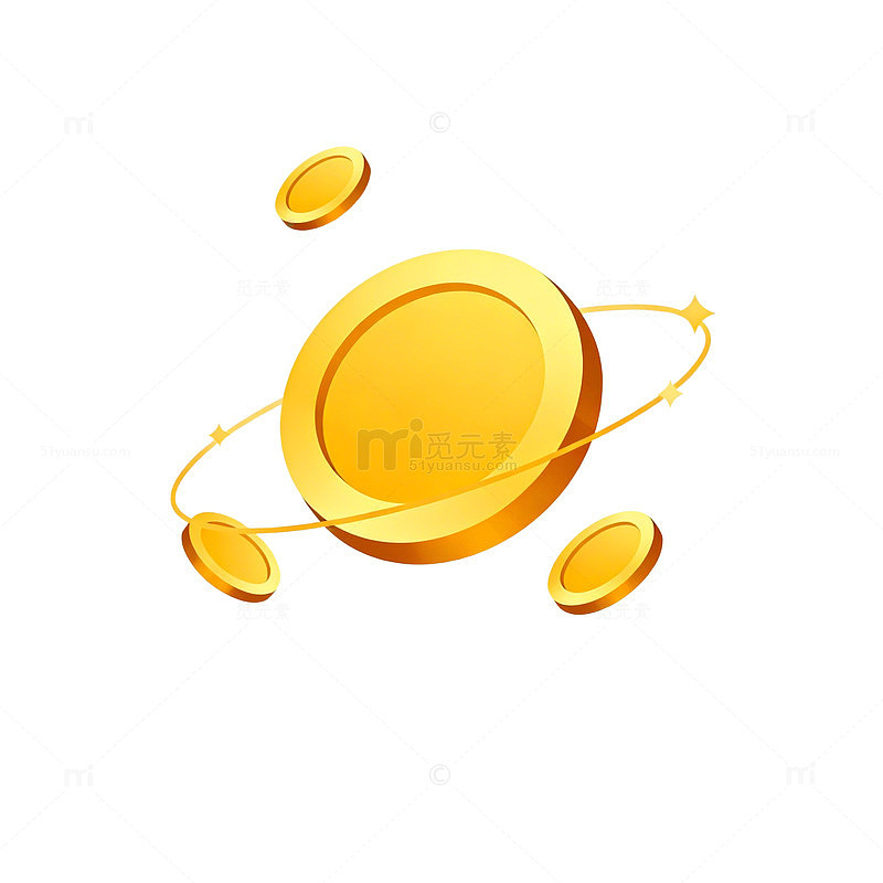 金色卡通行星图案