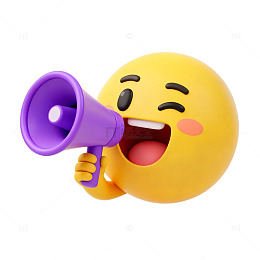 卡通喇叭笑脸表情贴纸