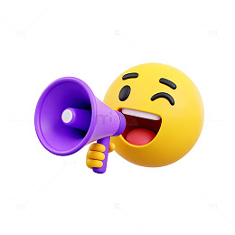 卡通表情喇叭呐喊表情包