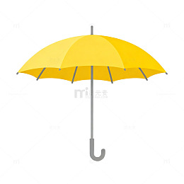 简约黄色雨伞矢量图