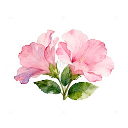 水彩粉色花卉装饰画
