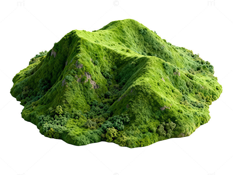 绿意盎然山丘模型