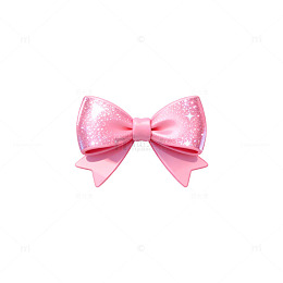 粉色闪亮蝴蝶结装饰素材