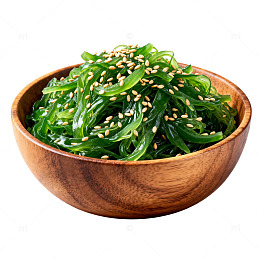 木碗海藻芝麻料理