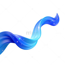 蓝色飘带流动艺术效果素材