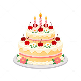 卡通生日蛋糕设计素材