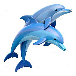 卡通海豚插画设计元素