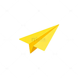 黄色纸飞机简约图标设计素材