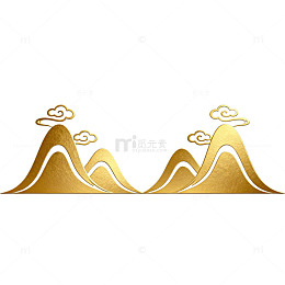 金色云海图案装饰设计元素