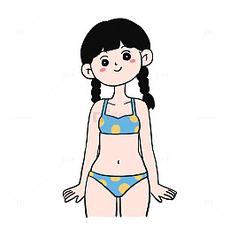 夏季穿泳衣的女孩免抠元素