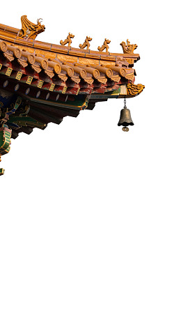 中式古建筑屋檐细节特写
