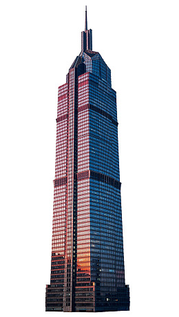 现代高层建筑日落时分