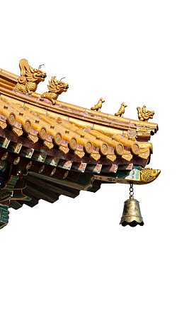 中式古建筑屋檐细节特写