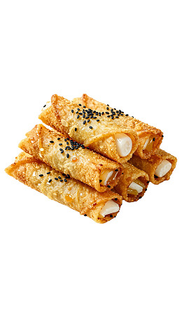金黄酥脆蛋卷点缀芝麻