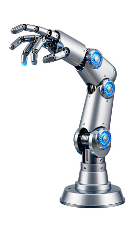 银色机械臂展示未来科技