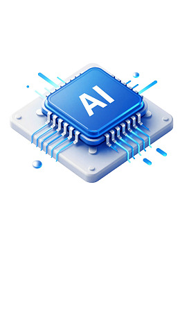 蓝色AI芯片科技感插画