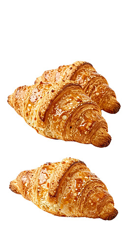 金黄酥脆的牛角面包图片