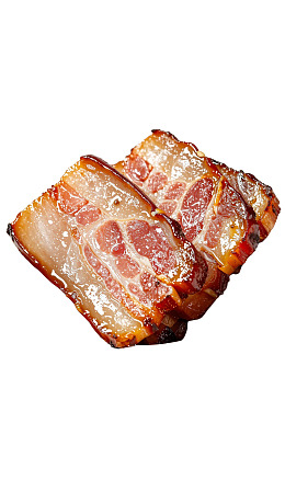 两片煎至金黄的五花肉