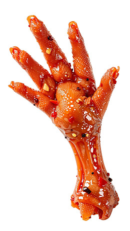 红油鸡爪特写图片