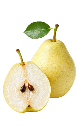 新鲜梨子切开展示图片