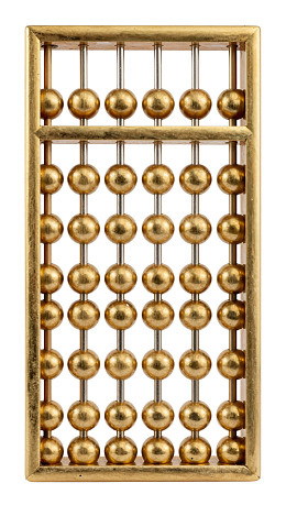 金色算盘特写图片