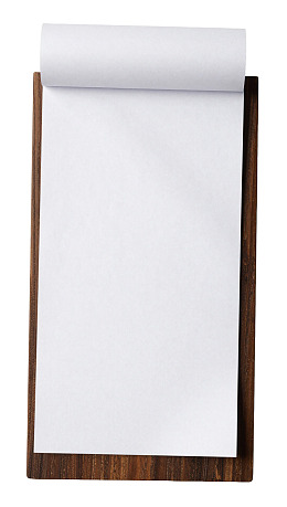 木质夹板空白纸张俯拍图