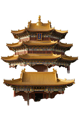 多层金色屋顶传统建筑