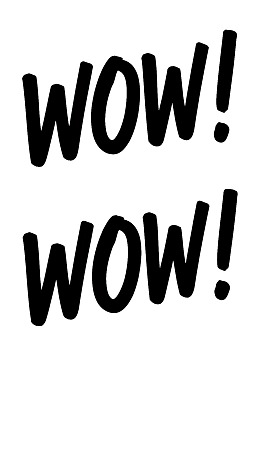 黑白手写体文字‘WOW!’