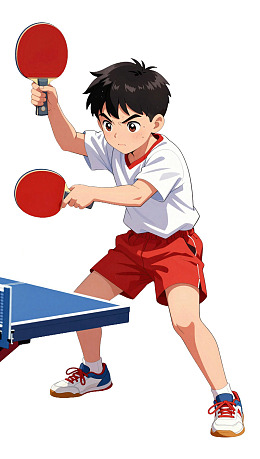 卡通男孩打乒乓球图片