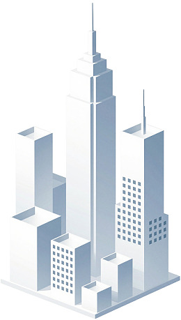 现代城市高楼建筑插画