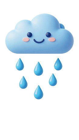 卡通可爱下雨云图片
