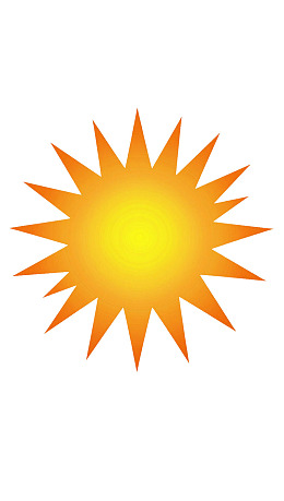 明亮的橙黄色太阳图案