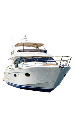 白色游艇侧面展示图片