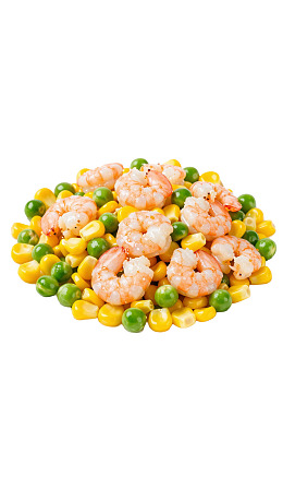 虾仁玉米青豆混合菜肴