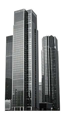 黑白城市高楼建筑群图片