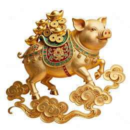 春节鎏金生肖猪