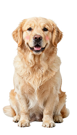 金毛犬静坐微笑图片