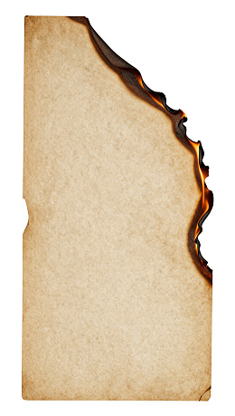 烧焦边缘的旧纸张图片