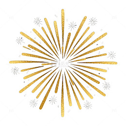 黑金色烟花图案设计元素