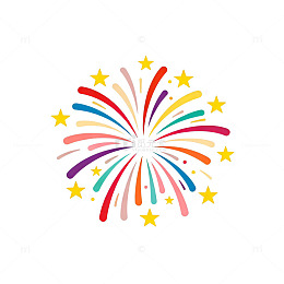 绚丽烟花节庆图案设计元素