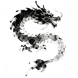 水墨画龙艺术画作