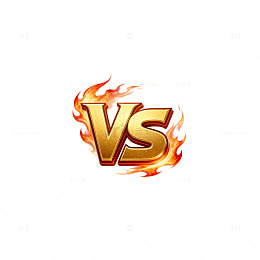 火焰VS对抗图标设计元素