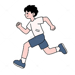 男青年跑步五四青年节元素