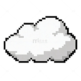 像素风云朵图案设计元素