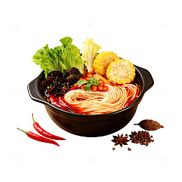 砂锅米线美食插画