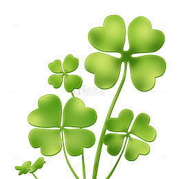 四叶草元素插画