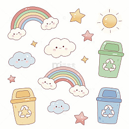 手绘回收小图标